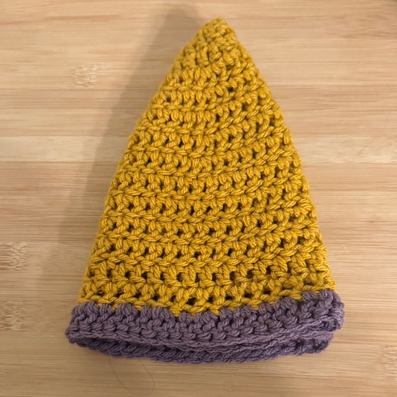 Handmade Stylish Mustard and Purple Crochet Beanie women’s Hats - Picture 4 of 4